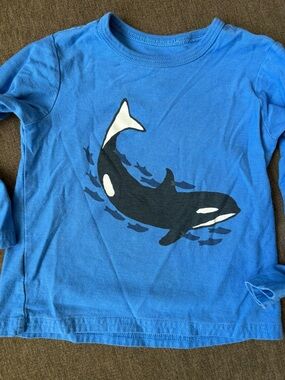 Tea Collection Blue Long-Sleeve Tee with Orca Graphic